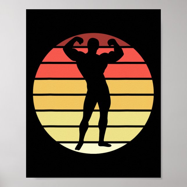 Bodybuilding Competition Powerlifting Mens Physiqu Poster (Front)
