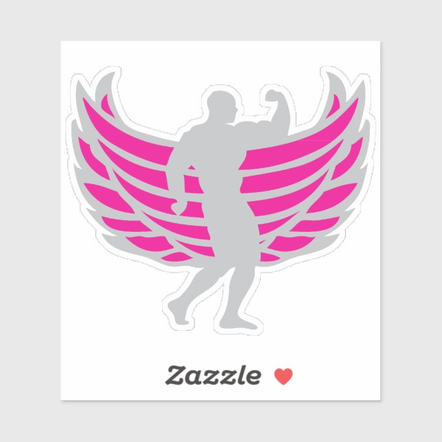 bodybuilding corps athlete aile musculation 1 sticker (Sheet)