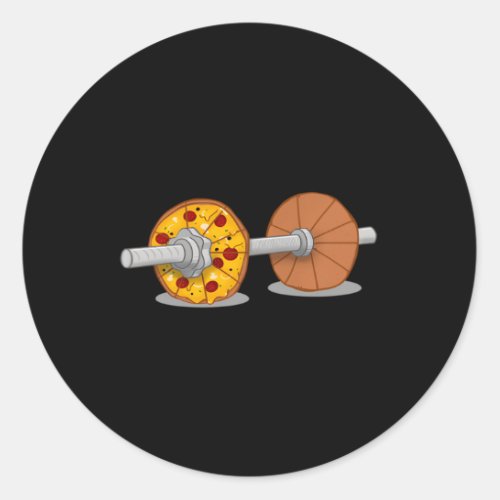 Bodybuilding Dumbbell For Pizza Classic Round Sticker