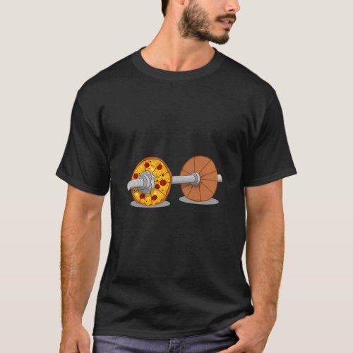 Bodybuilding Dumbbell For Pizza T_Shirt
