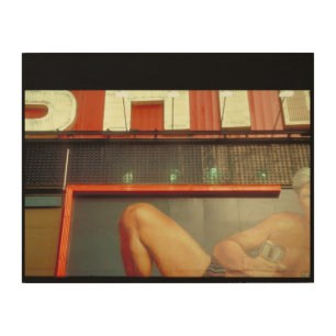 Bodybuilding Fitness Advertising Time Square NYC W Wood Wall Art
