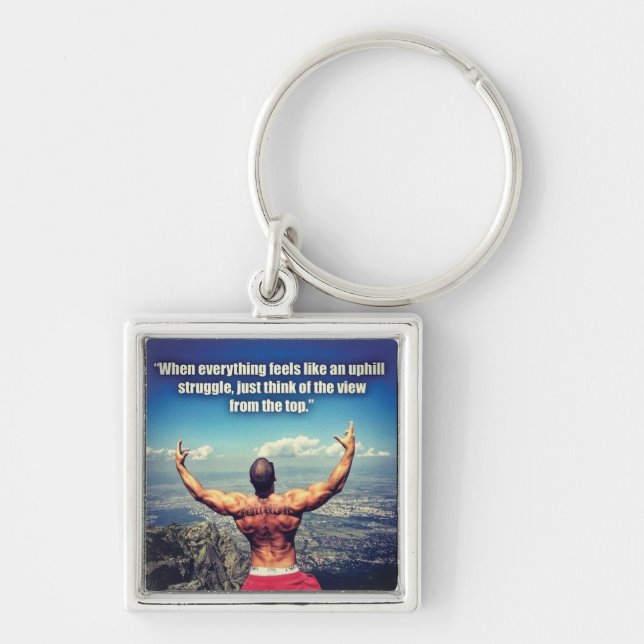 Bodybuilding Fitness Gym Workout Motivation Keychain (Front)