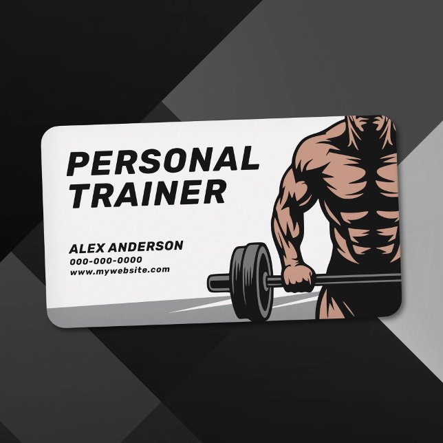 Bodybuilding & Fitness Personal Trainer Business Card (Bodybuilding & Fitness Personal Trainer Business Card)