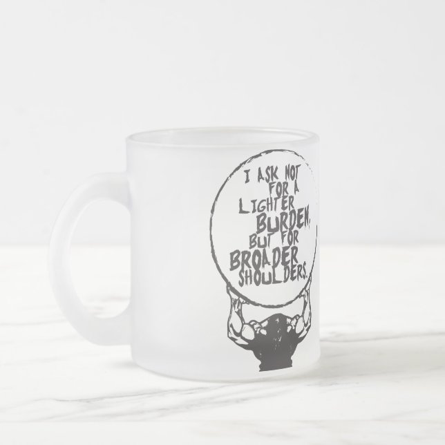 Bodybuilding Fitness Workout Gym Motivation Frosted Glass Coffee Mug (Left)
