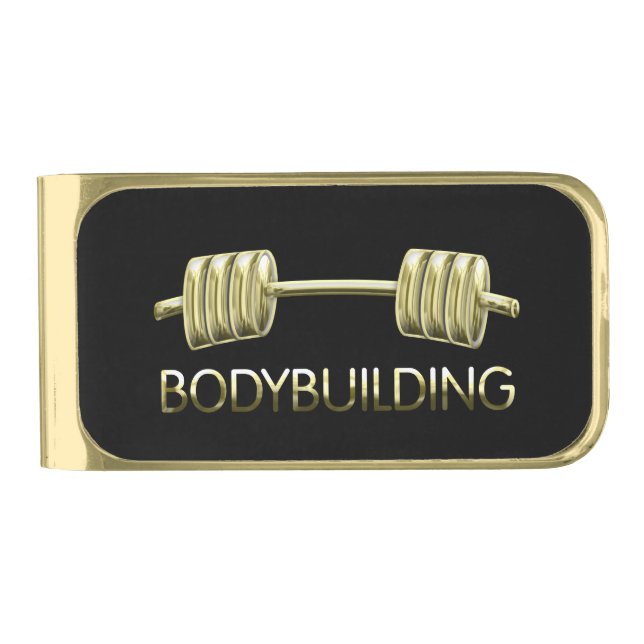 Bodybuilding Gold Finish Money Clip (Front)