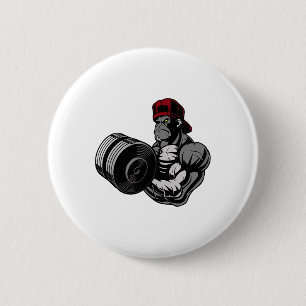 Bodybuilding Gorilla Gym Strength Training Workout Button
