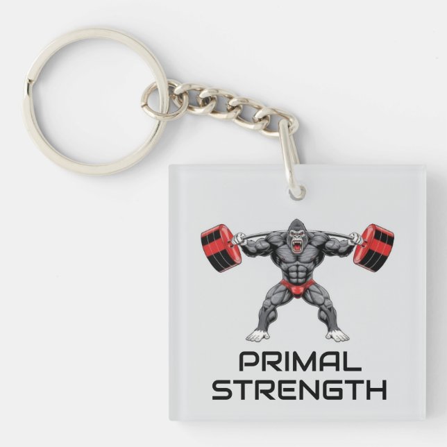 Bodybuilding Gorilla Keychain (Front)