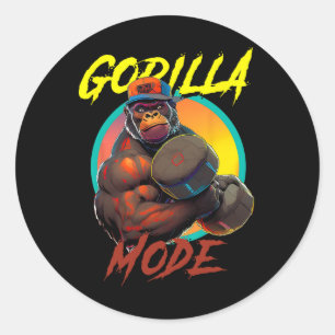 Bodybuilding Gorilla Mode Workout  Classic Round Sticker
