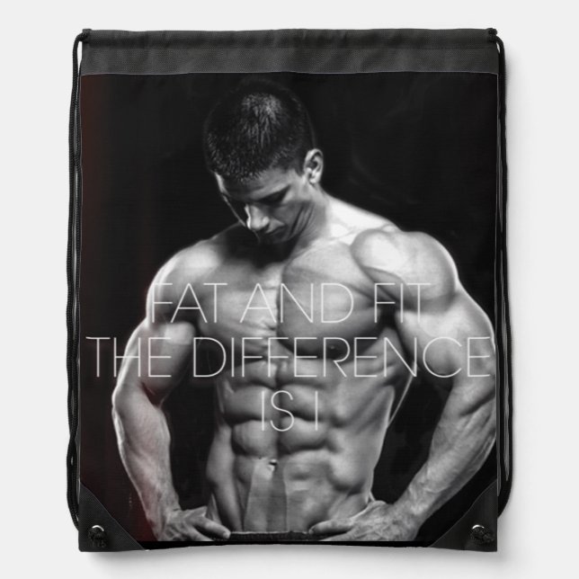 Bodybuilding Gym Motivation Drawstring Bag (Front)