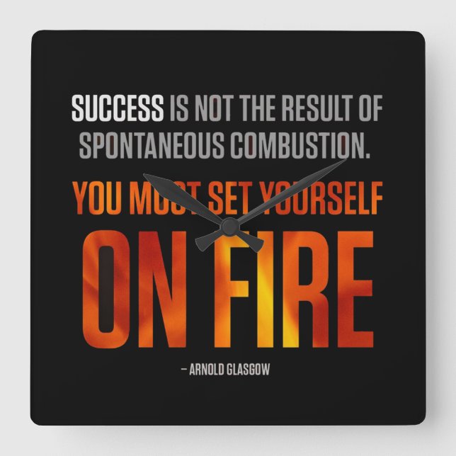 Bodybuilding Gym Workout Motivational Square Wall Clock (Front)