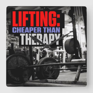 Bodybuilding Gym Workout Motivational Square Wall Clock