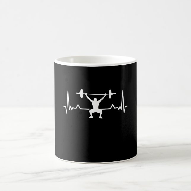 Bodybuilding Heartbeat Line Funny Gift Coffee Mug (Center)