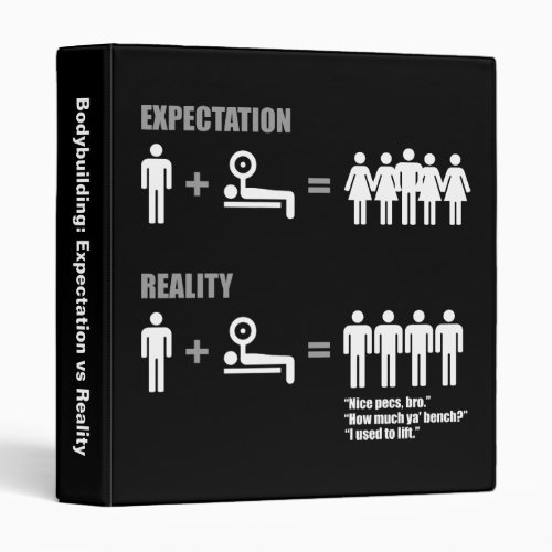 Bodybuilding Humor _ Expectation vs Reality 3 Ring Binder