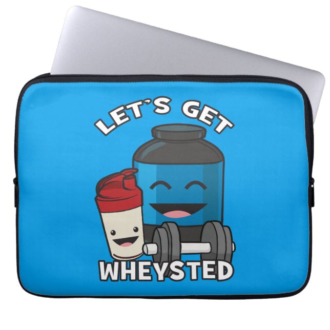 Bodybuilding Humor - Let's Get Wheysted Laptop Sleeve (Front)