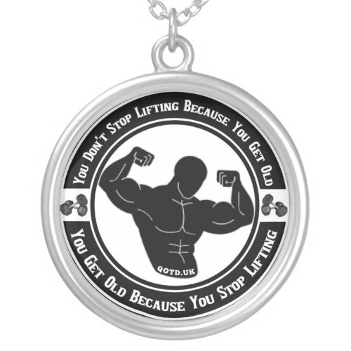 Bodybuilding Is A Life Style Silver Plated Necklace