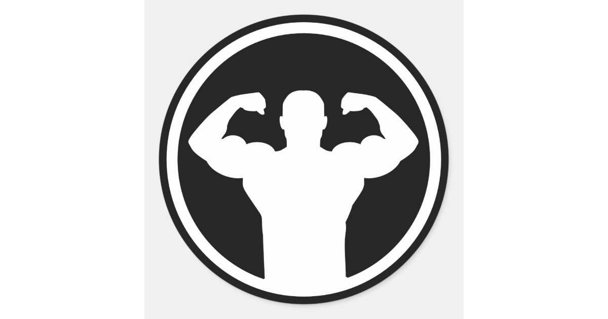 Bodybuilding Logo Classic Round Sticker Zazzle Com