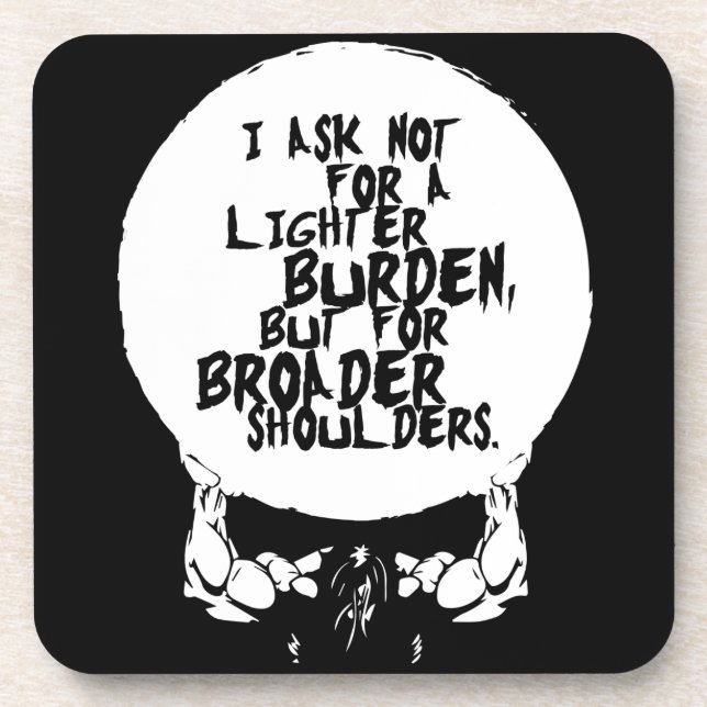 Bodybuilding Motivation - Broader Shoulders Beverage Coaster (Front)