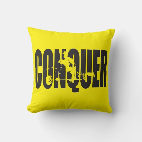 Bodybuilding Motivation _ Conquer Throw Pillow