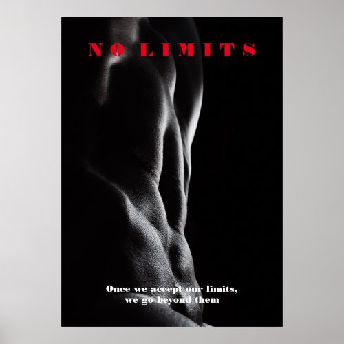 Bodybuilding Motivational Inspirational No Limits Poster