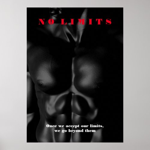 Bodybuilding Motivational Inspirational No Limits Poster