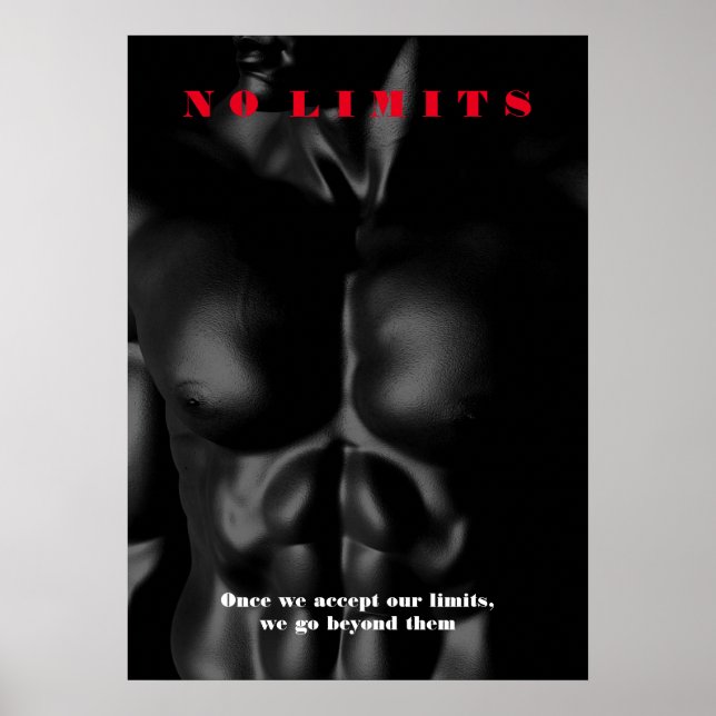 Bodybuilding Motivational Inspirational No Limits Poster (Front)