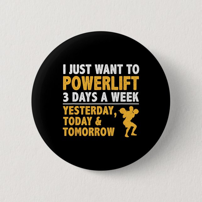 Bodybuilding Powerlifting  Button (Front)