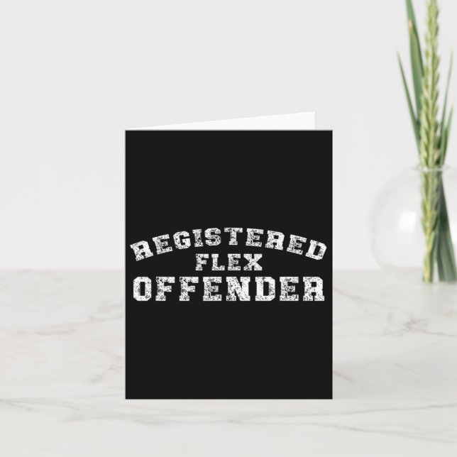 Bodybuilding Registered Flex Offender Workout  Card (Front)