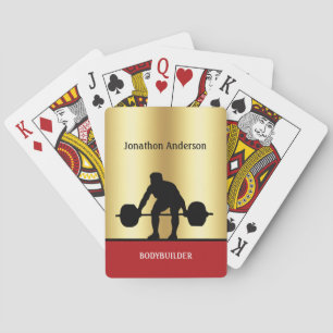 Bodybuilding silhouette of Weightlifter Personal Poker Cards