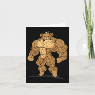 Bodybuilding Strength Sport Bear  Card