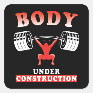 Bodybuilding training motivational workout quote square sticker