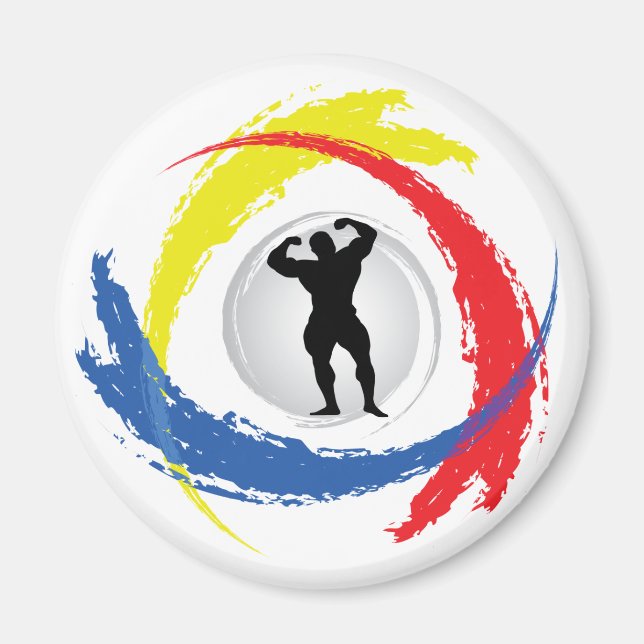 Bodybuilding Tricolor Emblem Magnet (Front)