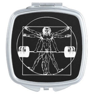 Bodybuilding - Vitruvian Barbell Man Makeup Mirror