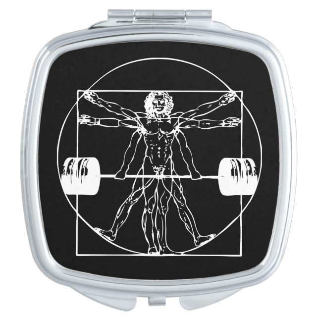 Bodybuilding - Vitruvian Barbell Man Makeup Mirror (Front)