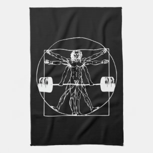 Bodybuilding - Vitruvian Barbell Man Towel