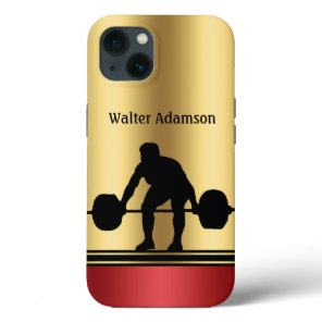 Bodybuilding weightlifter silhouette Personalize  iPhone 13 Case