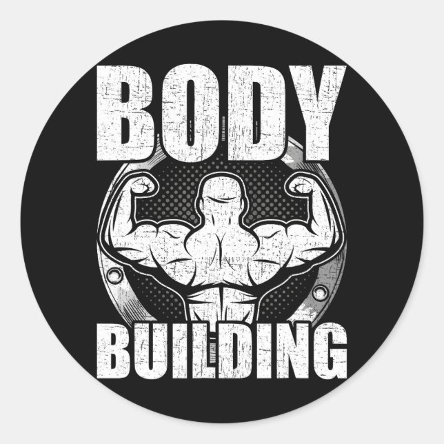 Bodybuilding Weightlifting Bodybuilder Workout Classic Round Sticker (Front)