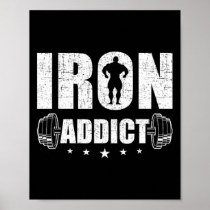 Bodybuilding Weightlifting Workout Gift Co. Iron A Poster