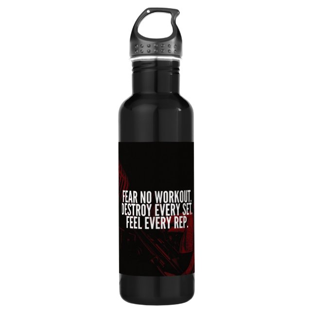 Bodybuilding Workout Motivational Stainless Steel Water Bottle (Front)