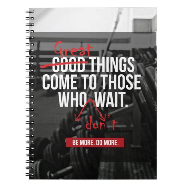 Bodybuilding Workout Motivational Words Notebook (Front)