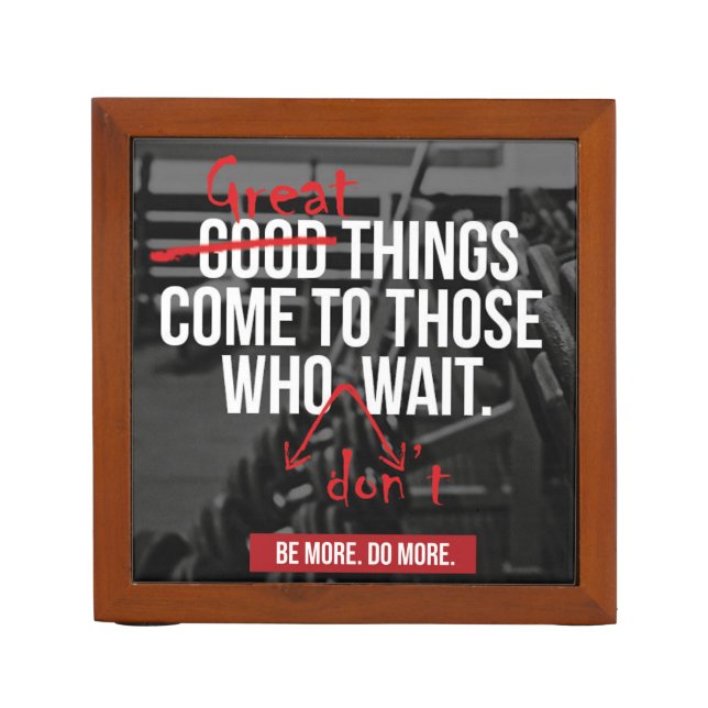 Bodybuilding Workout Motivational Words Pencil Holder (Front)