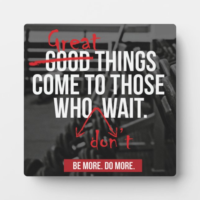 Bodybuilding Workout Motivational Words Plaque (Front)