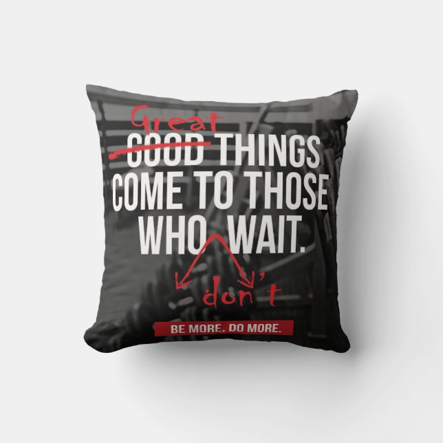 Bodybuilding Workout Motivational Words Throw Pillow (Front)