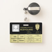 Modern Print Security Officer Custom Employee ID Badge