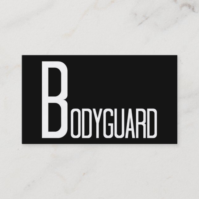 Bodyguard Black and White Business Card (Front)