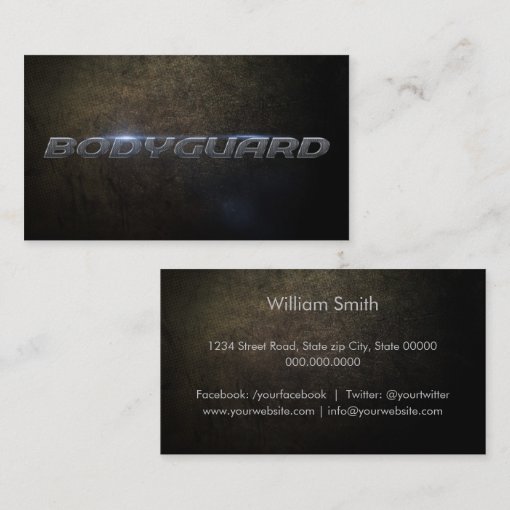 Bodyguard Business Card | Zazzle