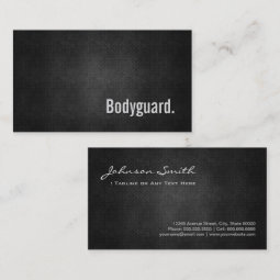 Bodyguard Cool Black Metal Simplicity Business Card | Zazzle
