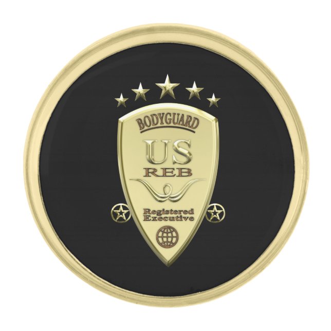 Bodyguard Gold Finish Lapel Pin (Front)