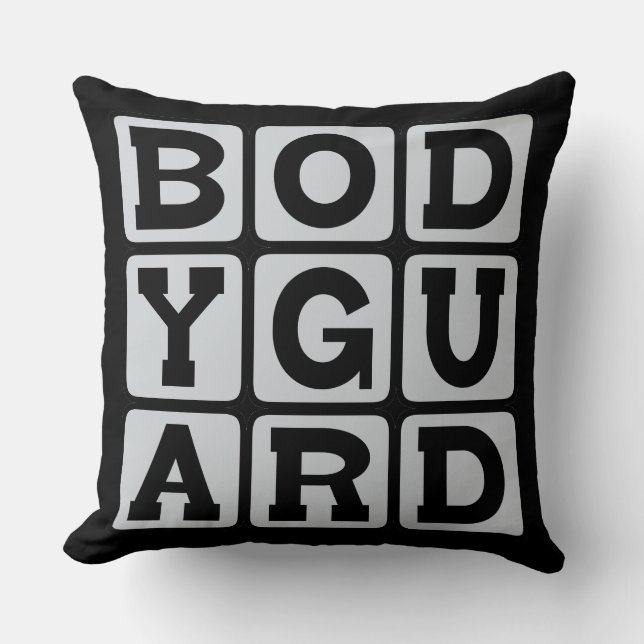 Bodyguard, Personal Protector Throw Pillow (Front)