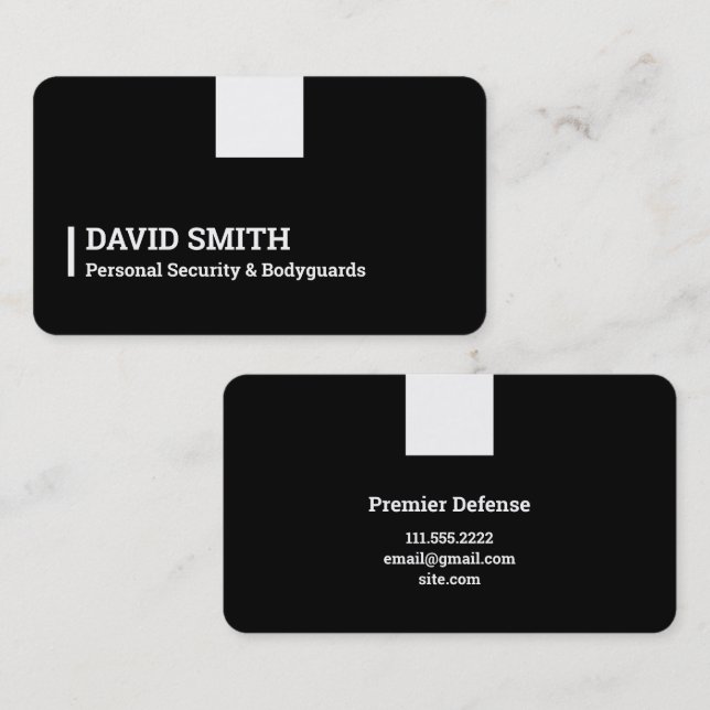 Bodyguard Personal Security Business Card (Front/Back)
