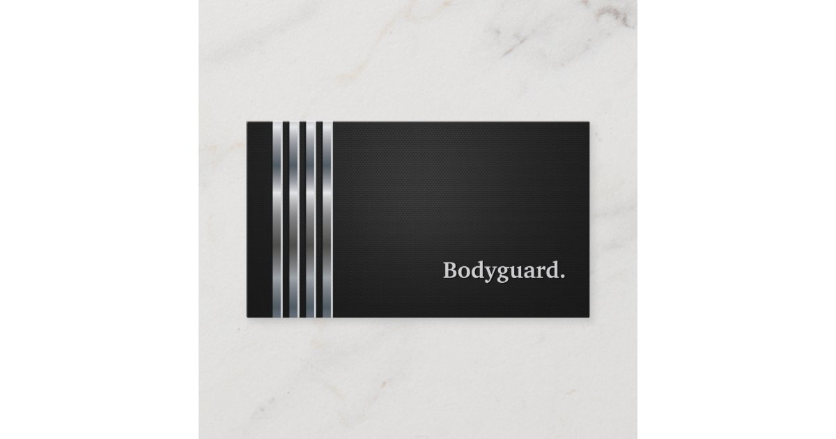 Bodyguard Professional Black Silver Business Card | Zazzle